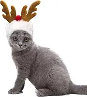 AWOCAN Bunny Ears Pet Headband Cat Easter Pet Bunny Rabbit Hat with Ears for Cats Small Pet Costume Dress Up Accessories Pet Party Costume (Brown + White)