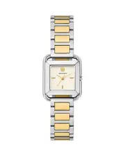 Tory Burch The Kira Square Three Hand Stainless Steel Watch, 24mm x 24mm
