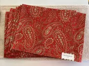 Liz Claiborne Placemats Paisley Lucerne Rust/Brick Cream Boho SET OF 10 New