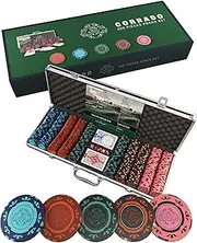 Bullets Playing Cards - Designer Poker Case Corrado - Deluxe Poker Set with 500 Clay Poker Chips, Poker Rules Manual, Dealer Button and Bullets Plastic Poker Cards