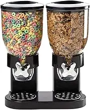 SEHORTREE Cereal Dispenser–Indispensable Dry Food Dispenser, Dual Control, Candy Dispenser Machine for Home/Office Desk - Snacks, Grains, Cheerios, Dry Powder Container, Black