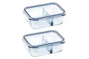 2PK Eterna Glass Storage Reusable Airtight Food Container Rectangular 1000ml