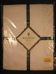 Waterford Linens Georgian Manor White Christmas Tablecloth 66" x 84" Oval NEW