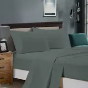 Super Soft Flat & Fitted Sheet Set - Super King Size Bed - Charcoal