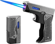 2 In 1 Lighter, Foldable Dual Arc Lighter And Butane Refillable Jet Flame Windproof, Electric Usb Rechargeable, Cool Folding Lighter Gift For Men, But