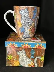 Divinity Boutique Inspirational Ceramic Mug Autumn Cat w/ Scripture... With Box