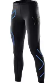CLEARANCE!! 2XU Compression Womens Mid-Rise Tights ( Black/Metallic Blue )