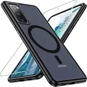 Hensinple for Samsung Galaxy S20 FE Case Magnetic, Galaxy S20 FE 5G Case with Screen Protector [Compatible with MagSafe], Matte Back Slim Shockproof Protective Cover for Samsung S20 FE, Black