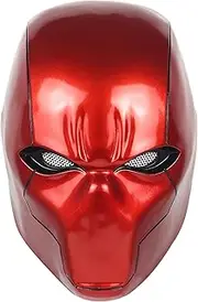 Red Hood Helmet Metallic Effect Red Hood Mask Deluxe Cosplay Prop for Fans Collector's Edition