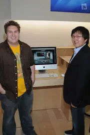 Actors Nate Torrence Masi Oka attend the "Get Smart" iTunes in-sto- Old Photo 3