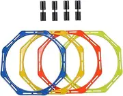 Kisangel Multi-Function Soccer Training Rings Pcs Agility Circle Set Football Agility Training High Visibility Pp Material for Boys and Girls