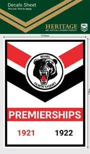 North Sydney Bears NRL Heritage Premiership Decal Sticker