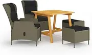Generic 5 Piece Garden Dining Set Brown,3068730