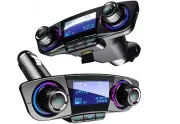 FM Bluetooth 5.0 USB Multimedia Transmitter 8in1 2 USB SD LCD Hands-free Kit