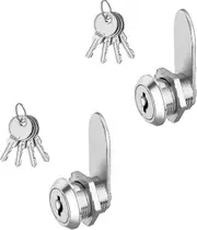 Pack Of 2 Letterbox Locks, 16 Mm, Letterbox Lock, 4 Keys, Diameter 18 Mm, Cabinet Lock, Letterbox Lock, Furniture Lock, Drawer Lock, Lever Lock, Secur