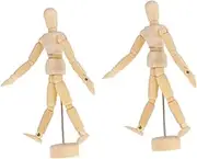 2pcs Poseable Figure: Wooden Mannequin Figures - Articulated Human Models for Painting - Flexible Jointed Sketching Dolls for Art Supplies