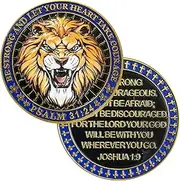 Be Strong and Courageous Christian Challenge Coin Bible Verses Gift