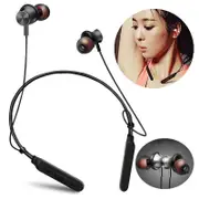 Portable Wireless bluetooth Earphone Stereo Bass Sports Outdoor Headset Headphones With Mic 24 BLACK