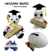 Congratulation Graduation Bear Owl Ball Message & Signature with Autograph Pen