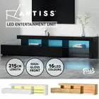 Artiss TV Cabinet Entertainment Unit Stand RGB LED Gloss Furniture 215cm