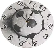 POPETPOP Creative Football Decorative Wall Clock Silent Non Ticking Clock for Decor Stylish Aesthetic Timepiece for Bedroom Living Room Office