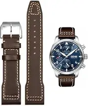 [HEYOZURY] Watch Strap for IWC Watch 20 mm 21 mm Replacement Strap Made of Genuine Leather Black Blue Brown Replacement Strap Original for IWC Pilot Series for Men