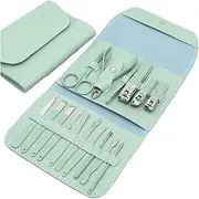 16Pcs Stainless Steel Manicure Set Household Color Nail Clippers Tools Ear Spoon Nail Cutters Scissors Kit for Nails