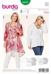 B198 BURDA 6615: TOPS SIZE 18-30 SEWING PATTERN