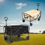 Foldable Beach Trolley 150KG 150L Storage Lockable Handle 5" Wheels Outdoor