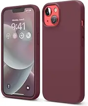 [elago] Liquid Silicone Case Compatible with iPhone 14 Case (6.1"), Premium Silicone, Full Body Protection - 4 Layer Shockproof Phone Cover, Anti-Scratch Soft Microfiber Lining (Burgundy)