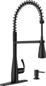 Moen Essie Matte Black One-Handle High Arc Spring Pulldown Kitchen Faucet