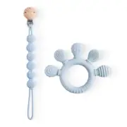 1PC Baby Silicone Teether Toys BPA Free Silicone Finger Ring Pacifier Chain Soot
