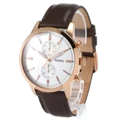 Fossil Men's Townsman Chronograph Java Leather Watch FS5468