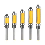 5x Flush Trim Router Bit Set Suitable for various woodworking projects