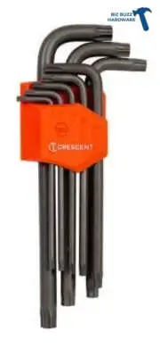 Crescent 8 pce Long Arm Security Tamperproof TORX Allen key Set