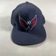 Mitchell And Ness Snapback Hat Washington Capitols Hockey Blue Wool Cap Big Logo