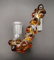 14mm Honey Amber Glass Drop Down Attachment Adapter