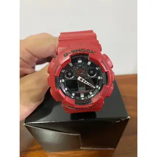 Casio G-shock GA-100B 無盒 紅色專櫃購買 運動錶