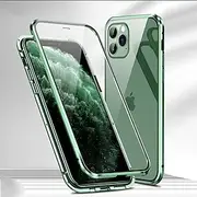 Magnetic Tempered Glass Case for iPhone 16 15 14 13 12 11 Pro Max Plus – Double-Sided Metal Frame, Full Body Lens Protector, Shockproof Transparent Cover