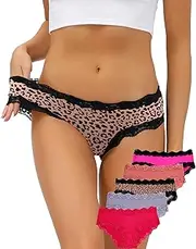 [ADOVAKKER] Women's Underwear Low Rise Lady Micro Smooth Breathable Briefs Hipster Panties Multipack Printing J-S1