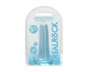 Realrock Crystal Clear Non Realistic Dildo With Suction Cup Model 5.3'' / 13.5cm Unisex Anal And Vaginal Pleasure Transparent