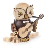 Whimsical Owl with Guitar Music German Smoker