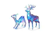 Festiva Christmas Lights Led Light Motif Reindeer & Fawn Set Decor 3D Acrylic LED Lights AU