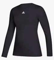 adidas Women's Creator Climalite Long Sleeve Crew Neck Tee Black Size XL New