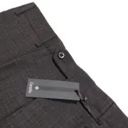 Zanella NWT Dress Pants Size 34 US Devon In Gray Plaid 100% Wool