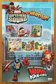 2008 Marvel Super Hero Squad Print Ad/Poster Captain America Iron Man Falcon Art
