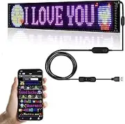 Programmable LED Sign for Business,Flexible Digital Sign,Scrolling LED Sign,Bluetooth APP,DIY Design Animations,Text, Graffiti,Colour (23''x5'')