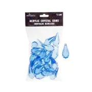 Mega Crafts - 1/2 Pound Acrylic Decorative Ice Rock Teardrops - Blue