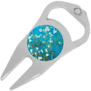 Almond Blossoms Golf Ball Marker Divot Repair Tool Bottle Opener