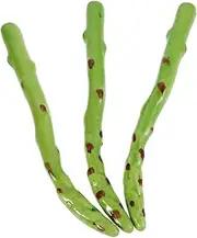 JUMPLAWN Realistic Fake Asparagus 3pcs Synthetic Decorative Vegetable Models Imitation Faux Veggies for Dining Table Kitchen Display